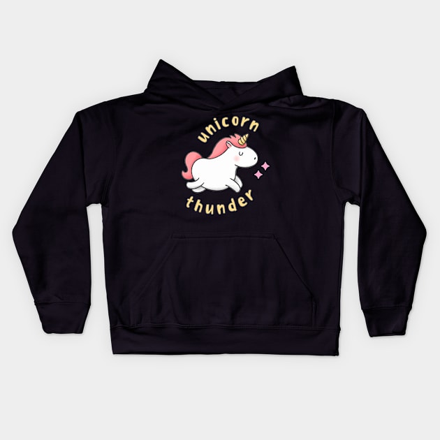 Unicorn Thunder Kids Hoodie by 8ird